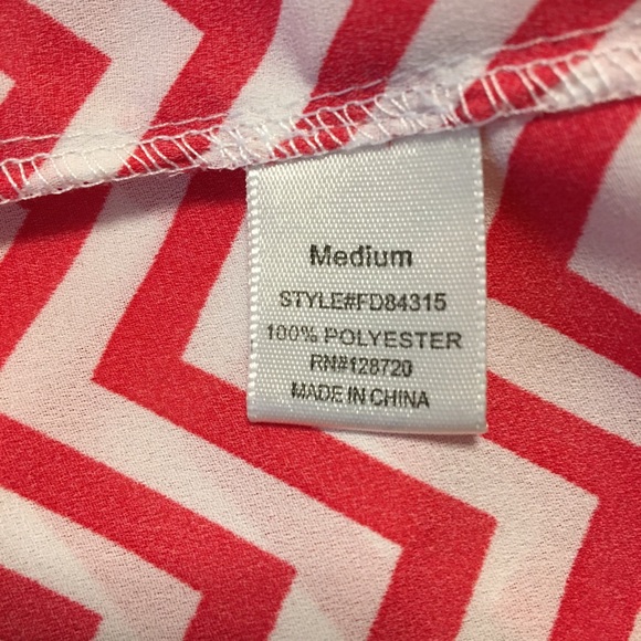 LAST CALL! Jemma White and Pink Chevron Blouse - Picture 6 of 7